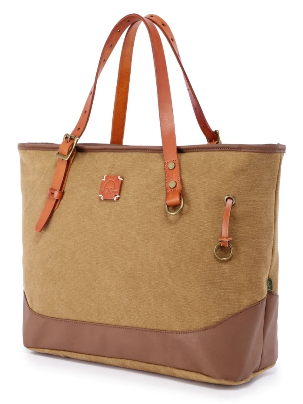 TSD Brand Redwood Shopper Tote Canvas Leather Bag NWT!